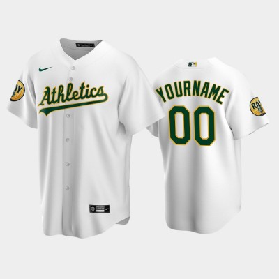 Oakland Athletics Custom Men's Nike 2022 Ray Patch Game Home White Jersey